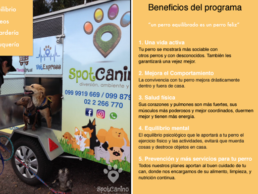 1. Una vida activa

Tu perro se mostrará más sociable con

otros perros y con desconocidos. También les

garantizará una vejez mejor.

2. Mejora el Comportamiento

La convivencia con tu perro mejora drásticamente

dentro y fuera de casa.

3. Salud física

Sus corazones y pulmones son más fuertes, sus

músculos más poderosos y mejor coordinados, duermen

mejor y tienen más energía.

4. Equilibrio mental

El equilibrio psicológico que le aportará a tu perro el

ejercicio físico y las actividades, evitará que muerda

cosas y destroce objetos en casa.

5. Prevención y más servicios para tu perro

Todos nuestros planes aportan al buen cuidado de tu

can, donde nos encargamos de su alimento, limpieza, y

nutrición continua.